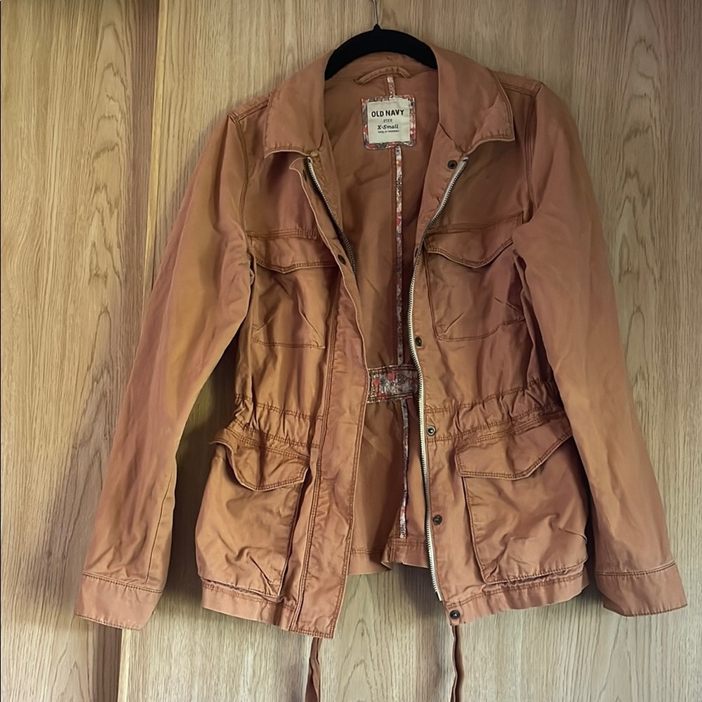 Old Navy Tan Utility Jacket with Drawstring Waist